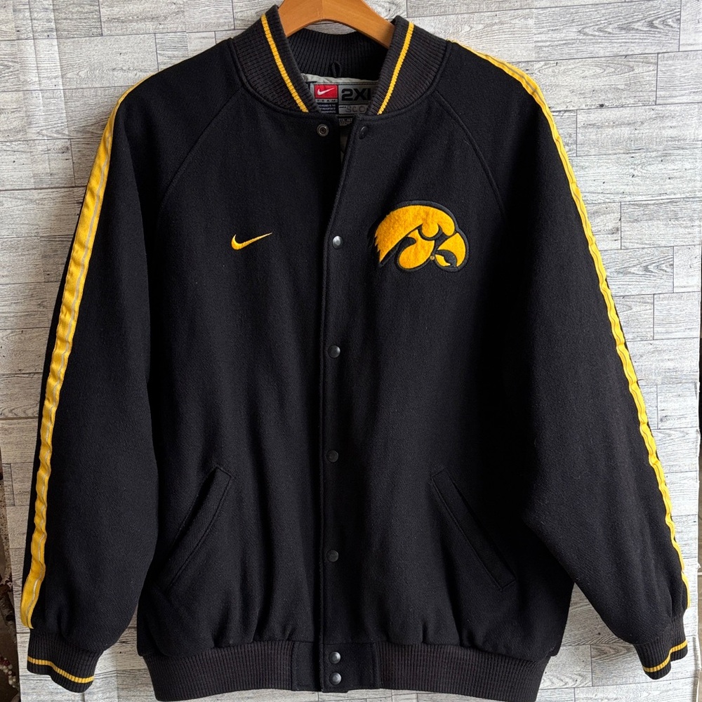 Nike Iowa Vintage Letterman‎ Wool Jacket Mens XXL Hawkeyes Varsity football
